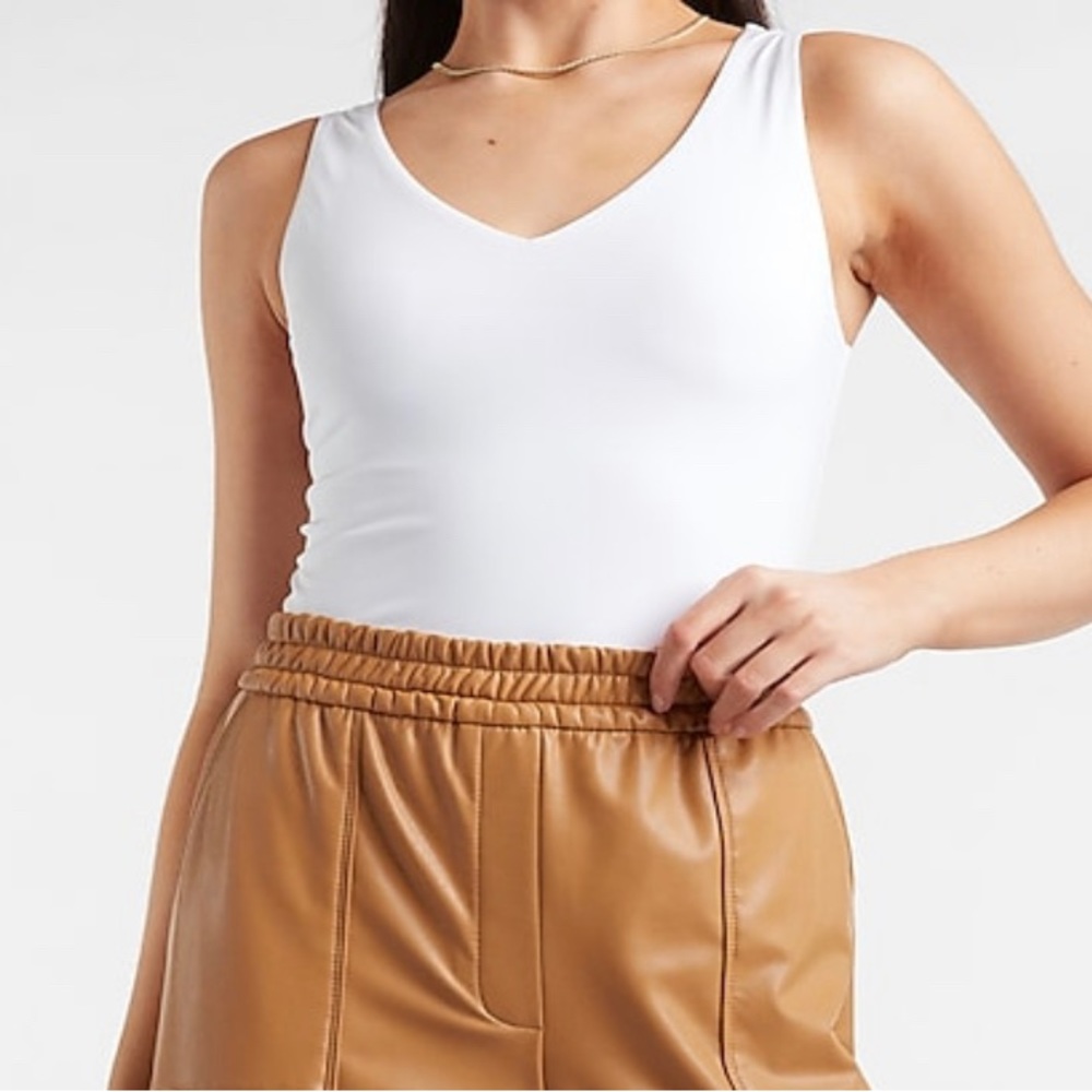 Express body contour silk v-neck bodysuit